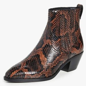 Ash-Floyd Bis Snakeskin Cognac Brown Ankel Boots Size 10